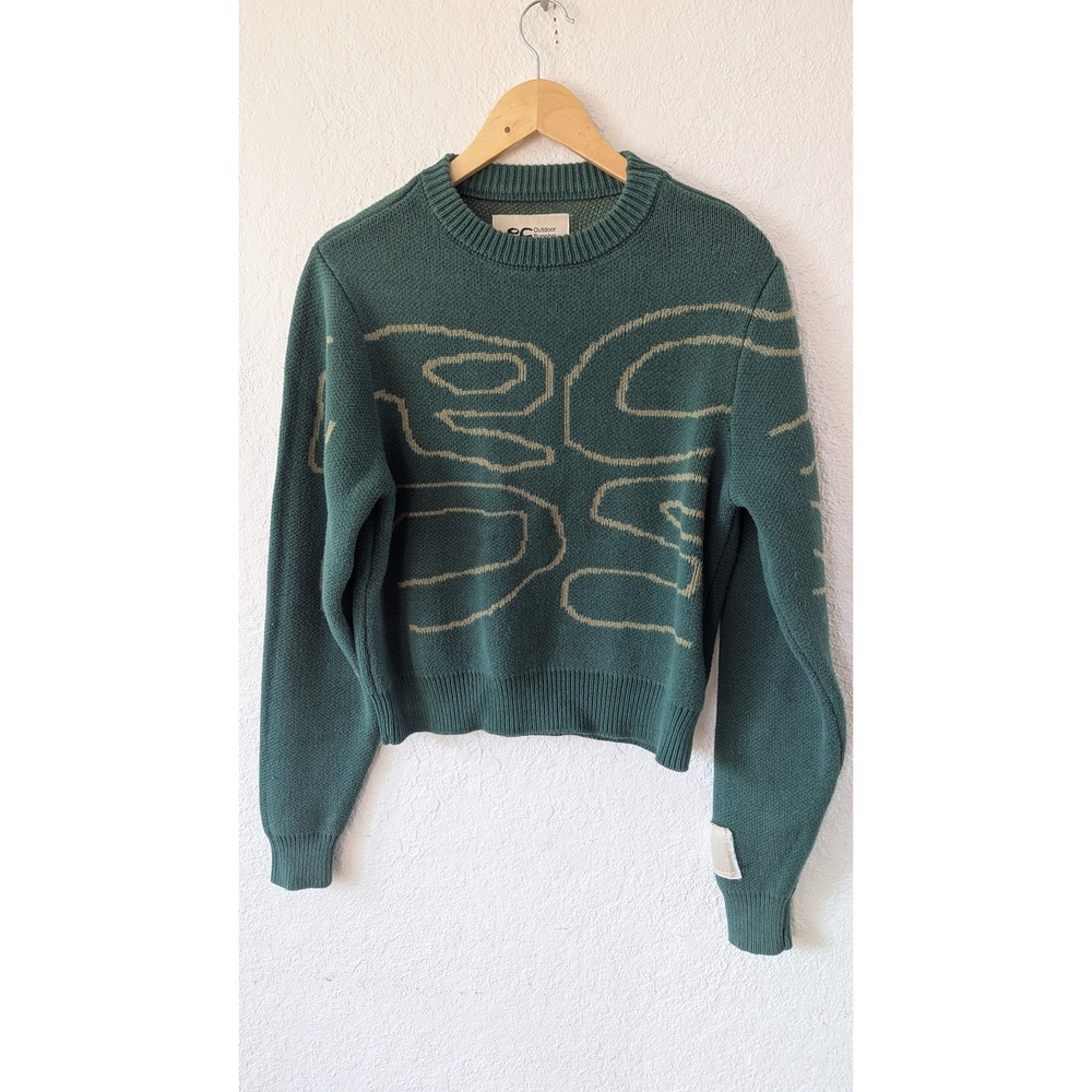 RC‎ Outdoor Supply Forest Green Abstract Graphic Knit Crewneck Sweater XXS RCOS